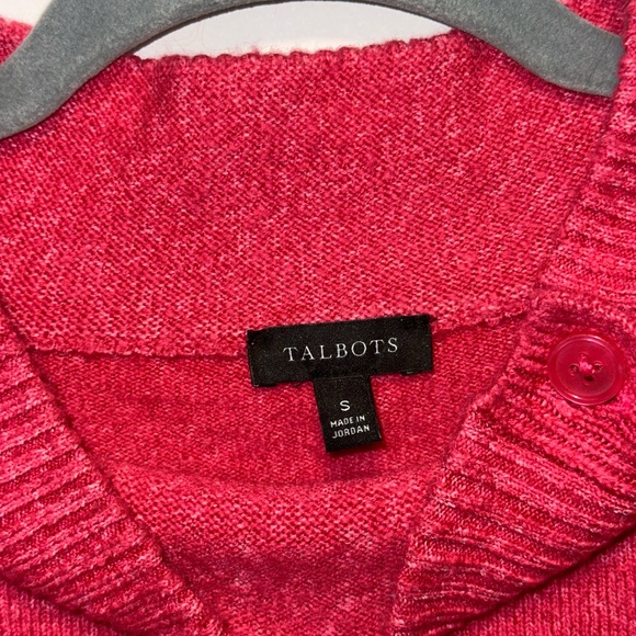 Talbots Raglan Funnel Neck Sweater in Fuchsia Size Small - Picture 4 of 5